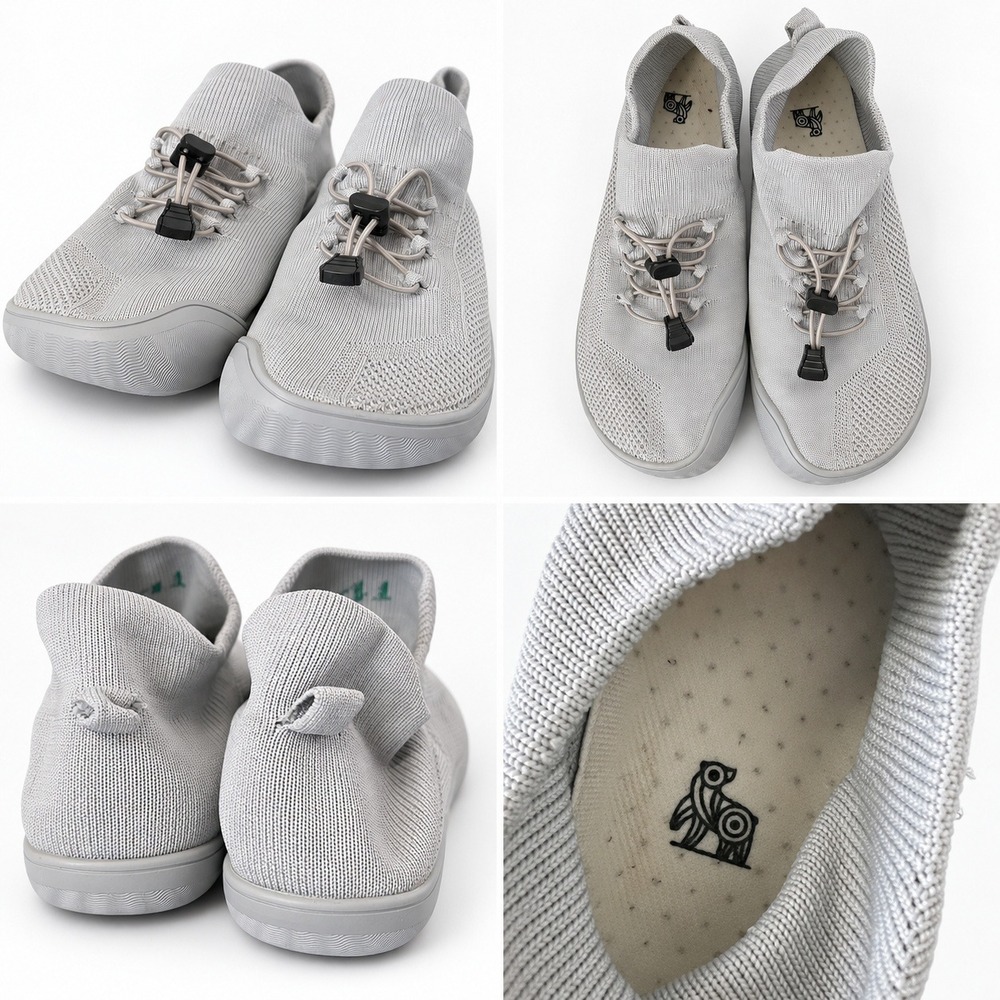 Saguaros Grey Barefoot Minimalist Knit Sneakers Wide Toe Box Unisex M/8 W/9.5